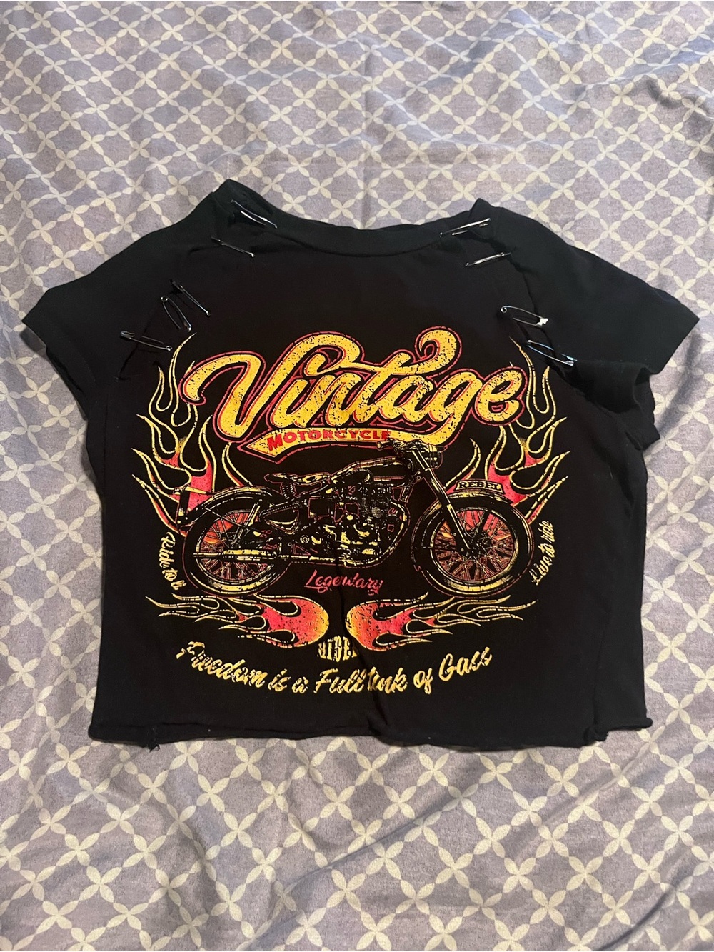 Fashion Nova Black Vintage Motorcycle Graphic Short Sleeve Tee